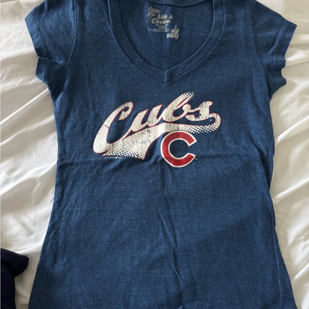 Chic Cubs Women's Blue V-Neck Jersey
